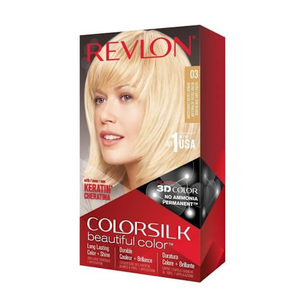 Hiusten värjäys - Revlon - Colorsilk N°03 Ultralight Soleil Blonde - Ammoniakkiton - Naiset