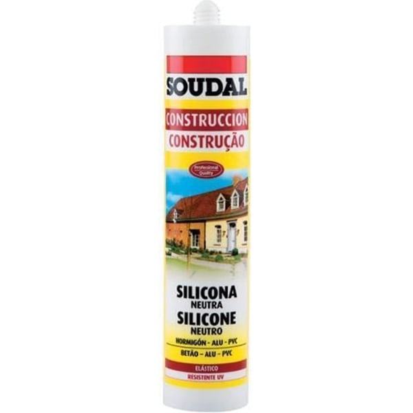 Silicone - Soudal - Rakennus - 300ml - Läpinäkyvä - Elastinen ja UV-kestävä Transparent