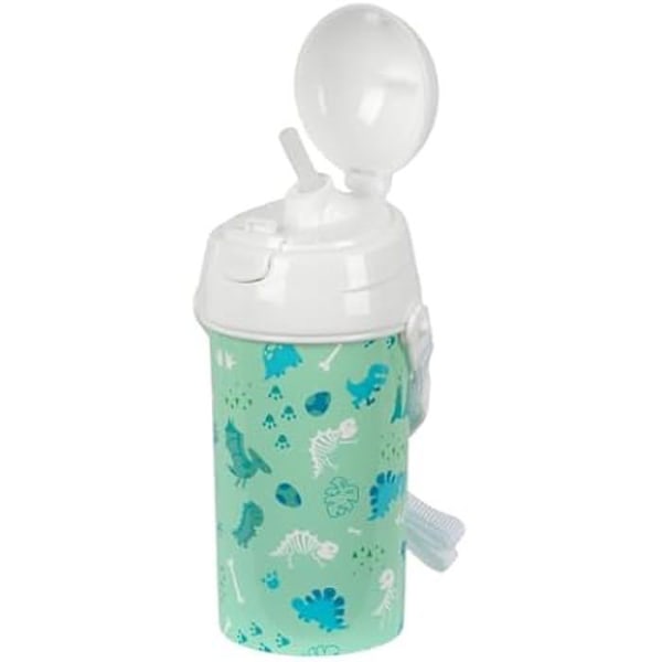 Vattenflaska - SAFTA - FÖRSKOLA DINO - 500 ml - Automatisk öppning - Utan BPA Grön