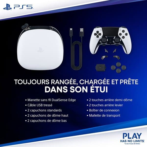 Langaton DualSense Edge™ - Midnight Black I PS5 ja PC Sort