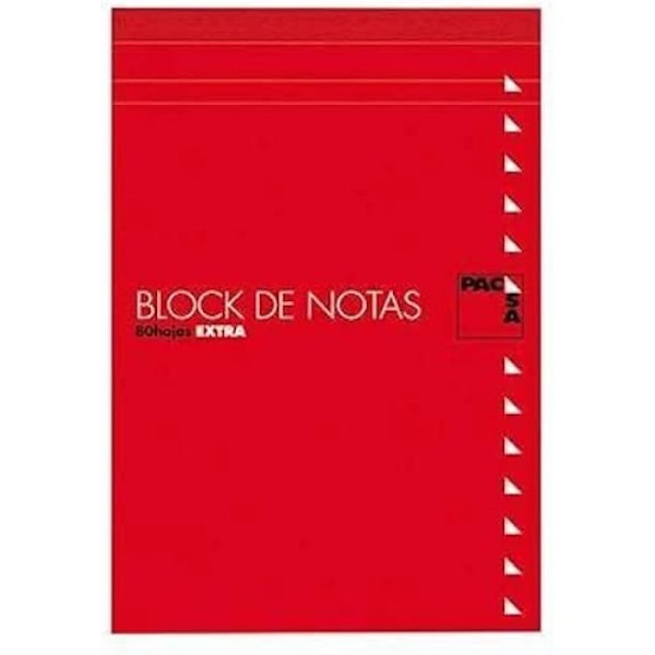 Notesblok - PACSA - 10 enheder - 80 ark - Flerfarvet omslag - Blandet mångfärgad