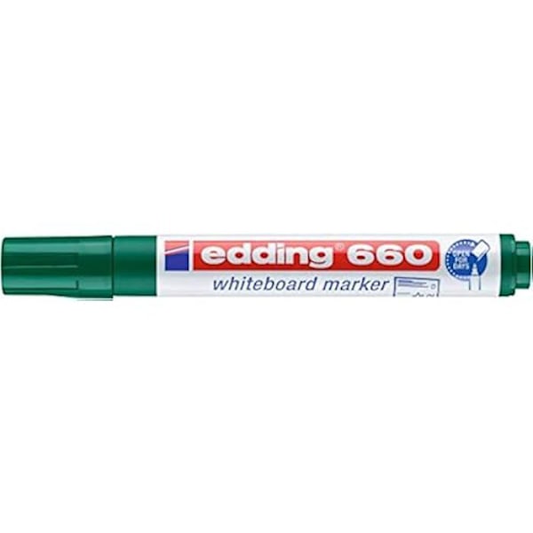 Valkotaulun tussi - EDDING - 660 - 10 kynää - Pyöreä kärki 1,5-3 mm - Vihreä 04: 10 pennor - Grön