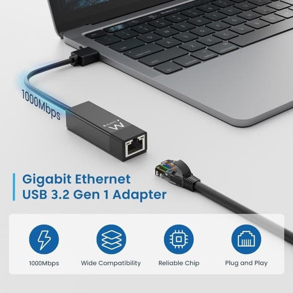 Ethernet-adapteri - EWENT - EW1017 - USB - Moniväriinen - 7x8x11 cm