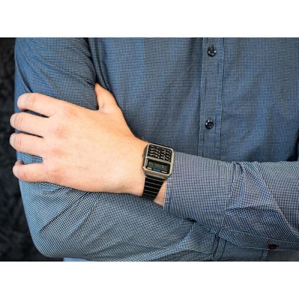 Casio Ur - Unisex - CA-500WEGG-1BEF - 3 ATM vandtæt - Sort rustfrit stål armbånd Svart