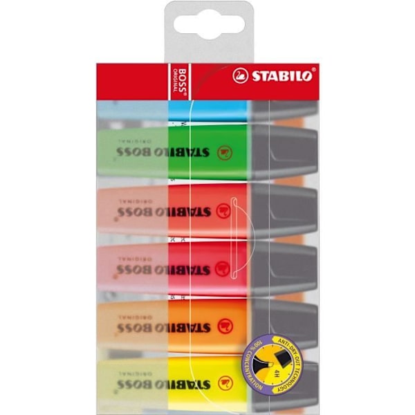 STABILO - 6 BOSS ORIGINAL highlighter Flerfärgad