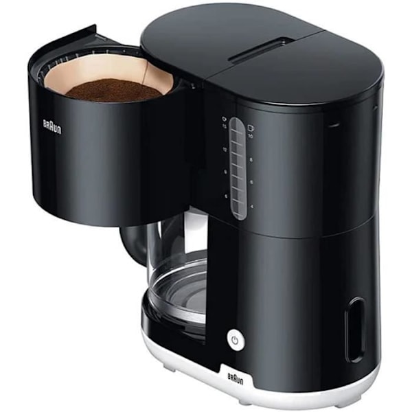 Filterkaffemaskine - BRAUN - Breakfast1 - OptiBrew-system - Automatisk sluk - 10 kopper Svart