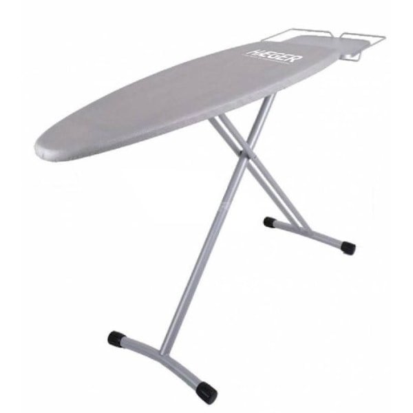 Haeger homestrong pro grå strykbräda - metallnätram 124*40cm - justerbar höjd 94cm - metalliserat överdrag med