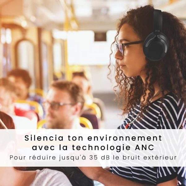 Trådløse Bluetooth-hovedtelefoner - SPC - Heron 2 Pro - 75 timers batteritid - ANC - Dobbelt forbindelse Sort