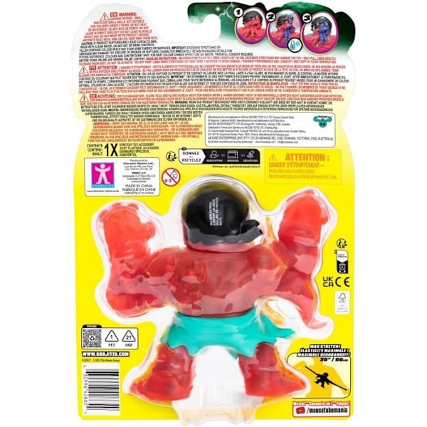 Figur - HEROES OF GOO JIT ZU - Förbannad Goo Hav - GJZ Graplock - 11 cm röd blå