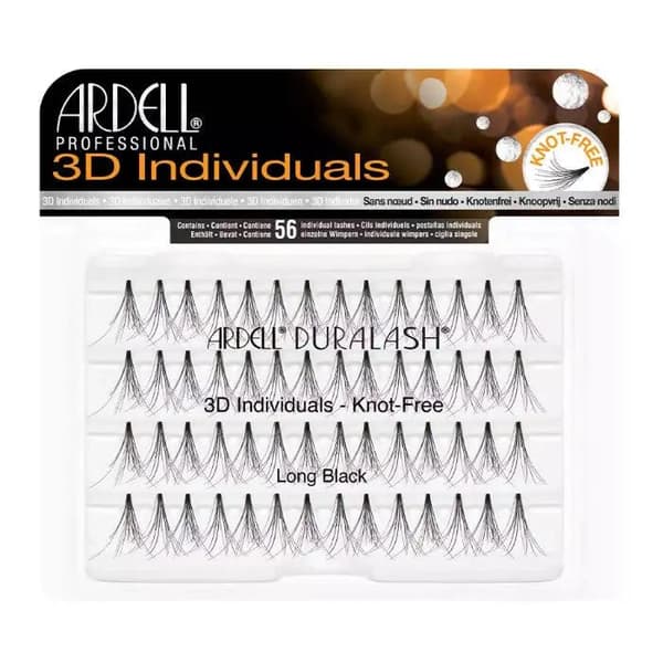 Falske vipper - Ardell - 3D Individuelle Duralash - Lange Sorte - 3D Effekt - Uden knude Lang sort