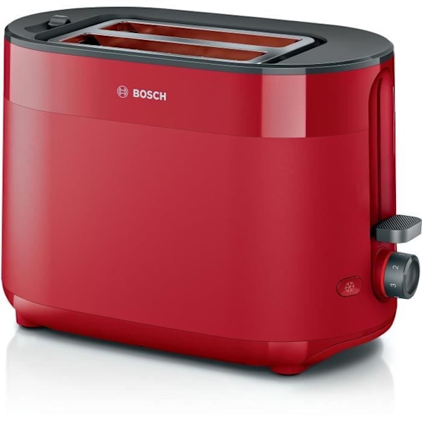 Brødrister - BOSCH - TAT2M124 MyMoment - Rød - 2 skiver - automatisk brødcentrering - optønings- og genopvarmningsfunktioner Röd