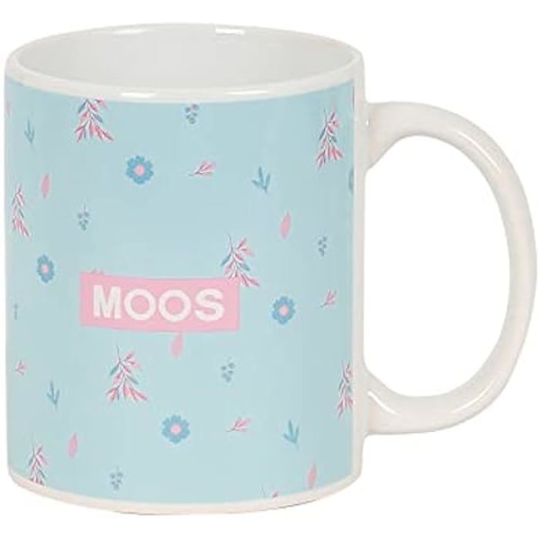 MOOS - Stort keramisk krus, modstandsdygtigt, let, holdbart, høj kvalitet, 350 ml, 8 x 9,5 cm, turkisblå, Blå