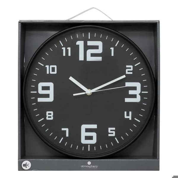 Sølv ur "Silence" sort D30cm - Atmosphera indretningsdesigner Svart