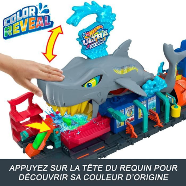 Hot Wheels City-Shark Autopesu-Color Reveal Autosarja HTN82 Flerfärgad