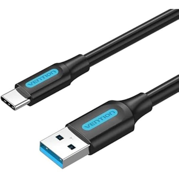 USB A til USB-C kabel - VENTION - COZBG - 1,5 m - Sort - USB-C kompatibilitet