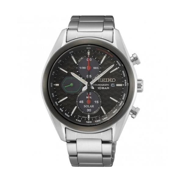 Ur - SEIKO - SSC803P1 - Solcelled - Vandtæt 10 Atm - Safirglas - Sort læder Svart