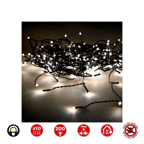 Ljusgardin - Easy-Connect - 2x2m - 200 LED kall vit - Inomhus/Utebruk