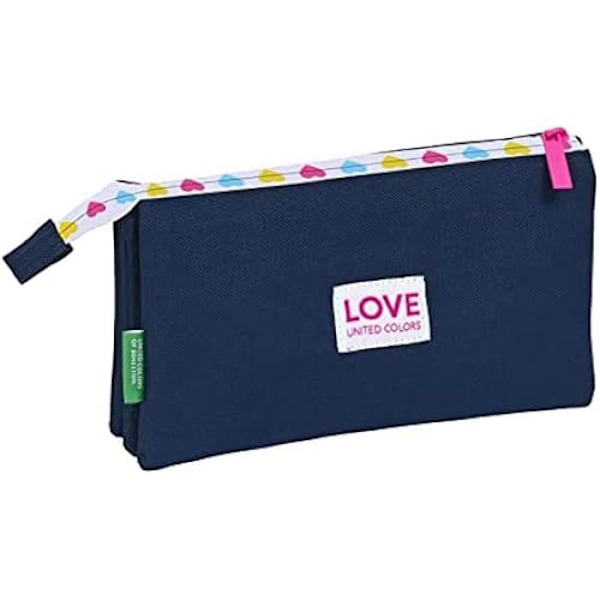 Penaali - SAFTA - Benetton Love - Tummansininen - 22 x 12 x 3 cm - Vetoketju marinblå