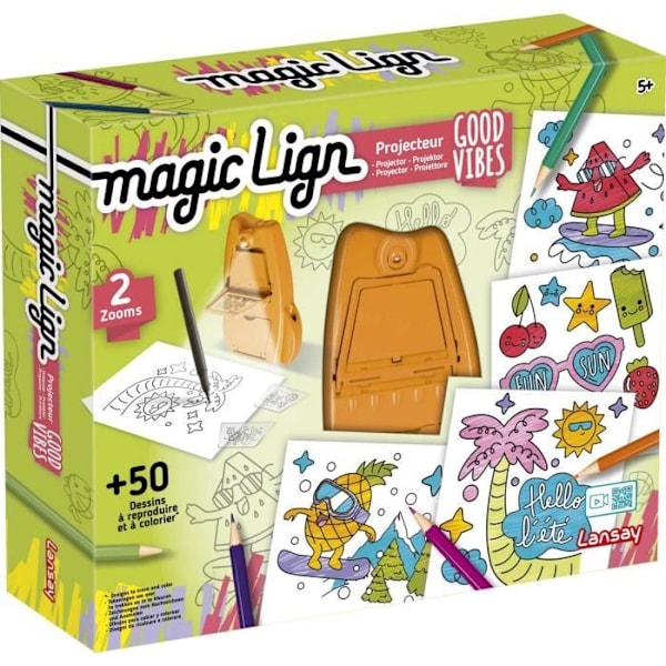 Magic Lign - LANSAY - Good vibes projektor - 50 illustrationer - Fra 5 år Flerfärgad