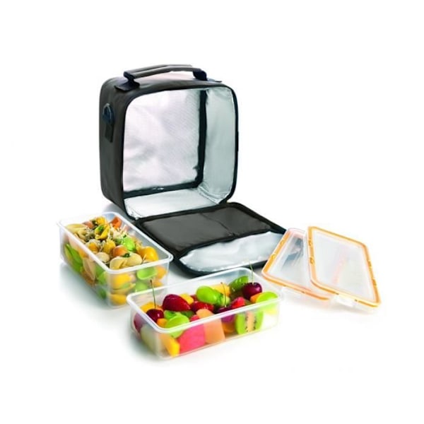 Madholder - IBILI - Lunch Away - Sort - 22 x 22 x 12 cm - 2 beholdere inkluderet Svart