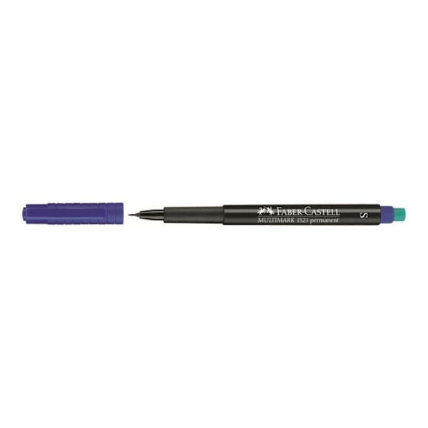 Faber-Castell MULTIMARK 1523 Sininen pysyvä tussi 0,4 mm erittäin hieno pyyhekumilla