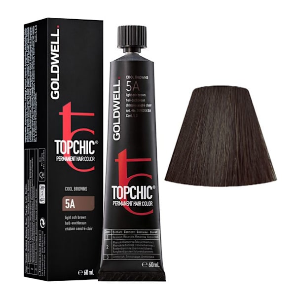 Goldwell Topchic Cool Browns vaalea tuhkanruskea 5A pysyvä hiusväri 60ml.