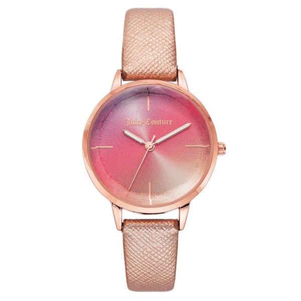 Ur - Juicy Couture - JC1256RGRG - Læder - Quartz - 34mm Guld Rose rosa/flerfärgad
