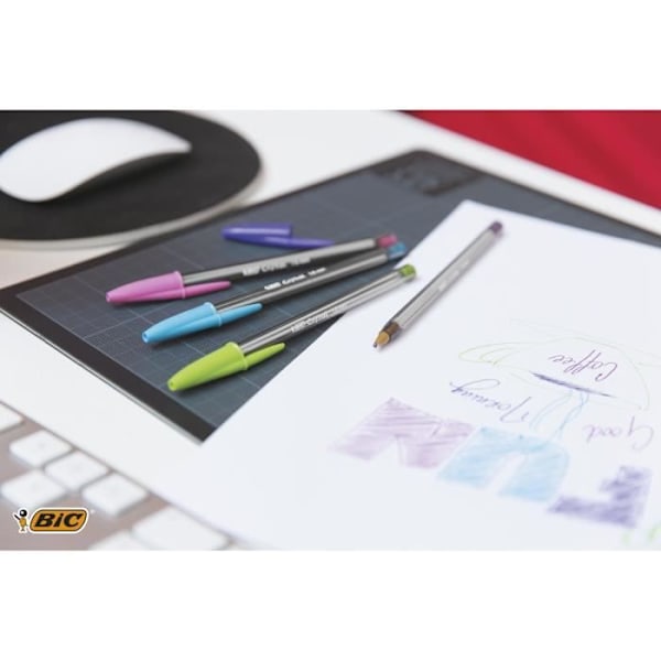BIC Cristal Multicolour Kuglepenne Broad Point (1,6 mm) - Assorterede farver, pose med 15 stk. Blandad