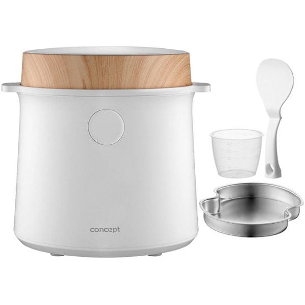 Ris kogger - Koncept - RE3030 - 9 programmer - 1,5 l - Hvid med trælook Vit