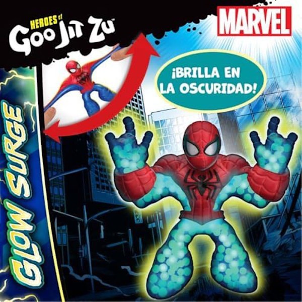 Actionfigur - HEROES OF GOO JIT ZU - CO42713 - Spiderman - Luminös i mörkret - Flerfärgad Flerfärgad