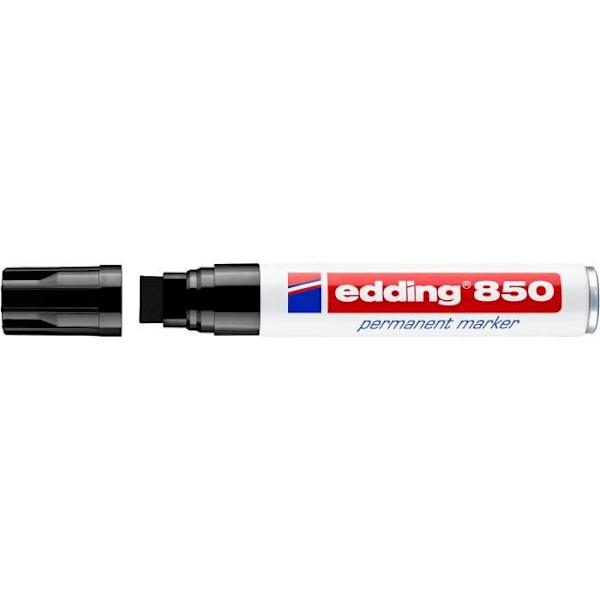 Permanent Marker - EDDING - 850 - Stor Mejselspets - Svart - Paket om 5 Svart