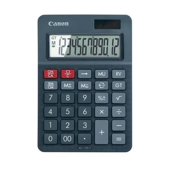 Desktop lommeregner - CANON - AS-120 II HB - LCD - Sort - Batteri Sort