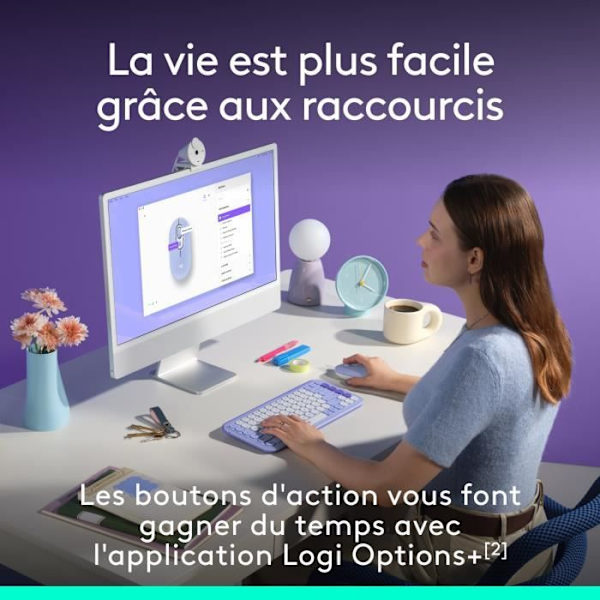 Mus - Trådløs - Logitech - Pop Mouse - Lilla
