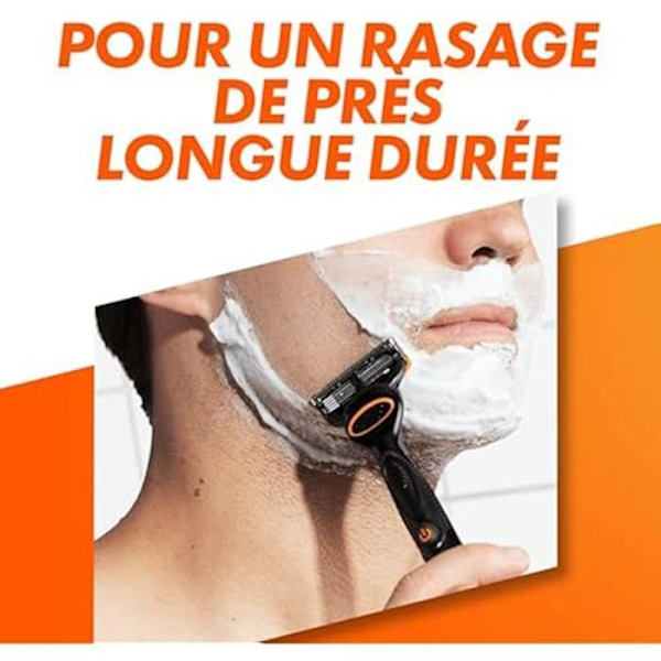 Partakone - GILLETTE - Fusion5 Power - 5 Kitkaa Vähentävää Terää - Voitelunauha - Paristokäyttöiset Mikro-Pulssit hvid