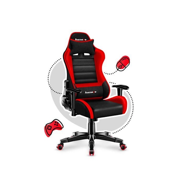 HUZARO Ranger 6.0 Rød mesh Gaming Stol Ergonomisk Justerbar Højde Svivel Lumbar Support Tiltbar sort, rød