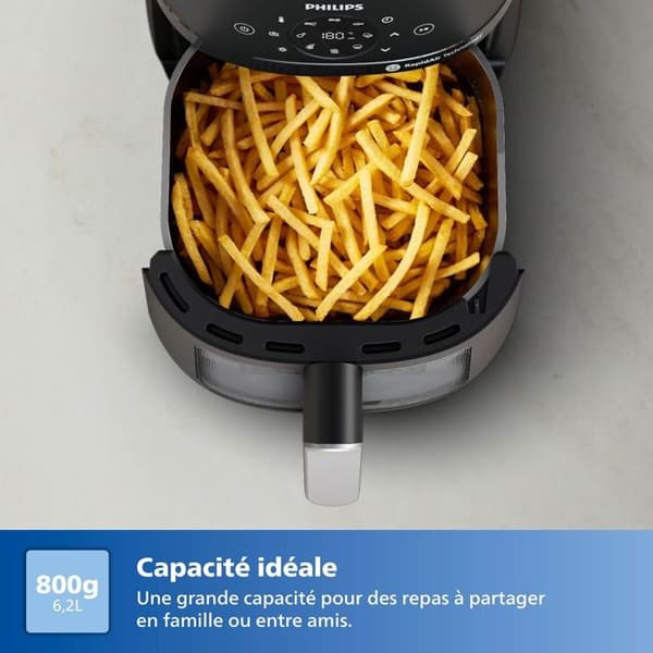 Friture uden olie - Philips - NA231/00 - 1700 watt - 6,2 liter - 13 madlavningsmetoder Sort og grå