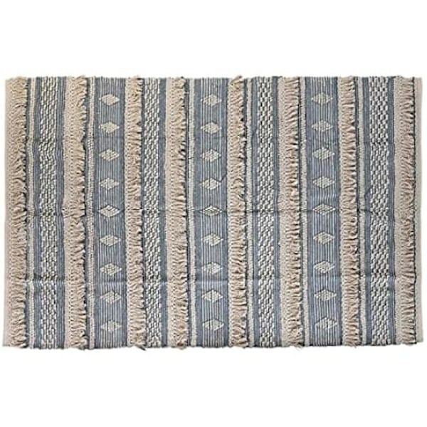 Matto - DKD Kodinsisustus - Vakio - Sininen ja valkoinen - Puuvilla - 230 x 160 cm blå och vit