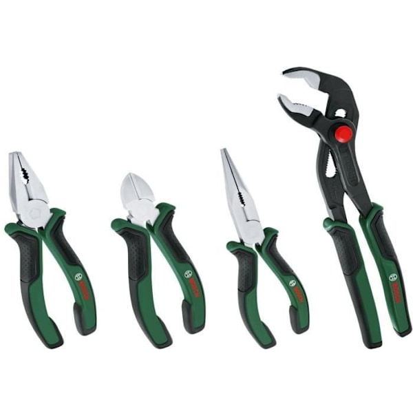 Bosch - Set med 4 tänger (precis och hållbar diagonalklippare, universell, med lång näbb och multiprise)