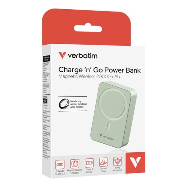 VERBATIM POWER BANK 20000 VERT Grøn