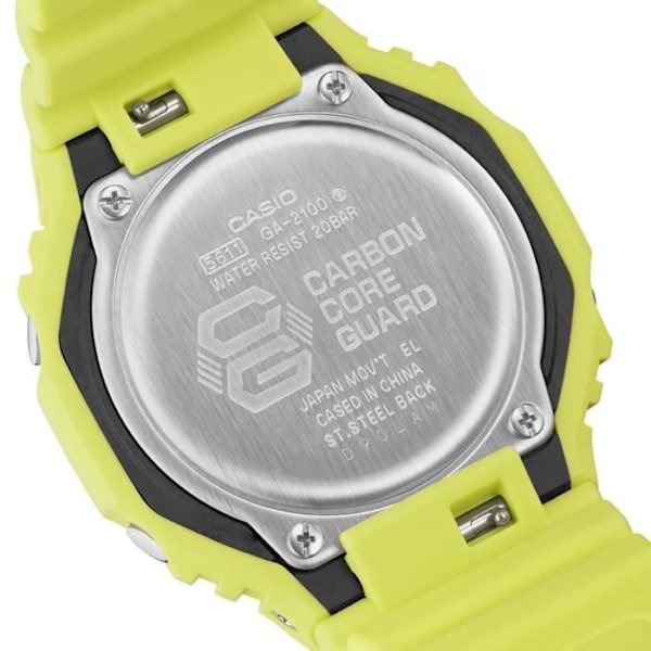 Urheilukello - Casio - GA-2100-9A9ER - Keltainen muovi - 20 bar - 45 mm halkaisija Gul
