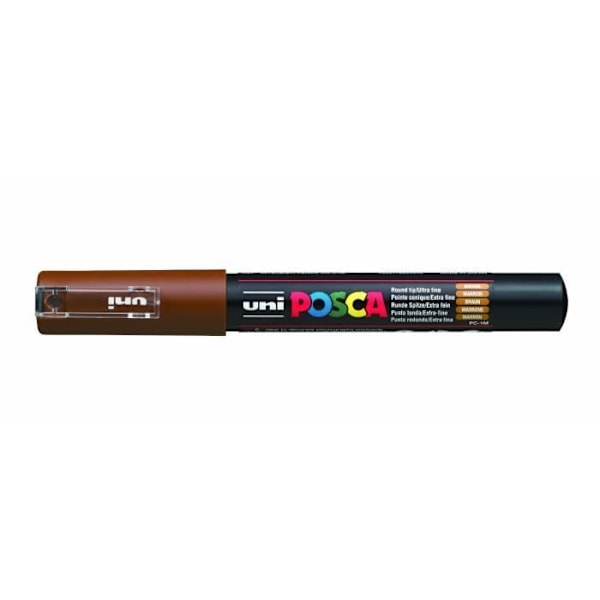 Marker - POSCA - PC1MC - Pack of 12 - Extra-fine conical tip - 0.7 - 1 mm - Brown kastanj