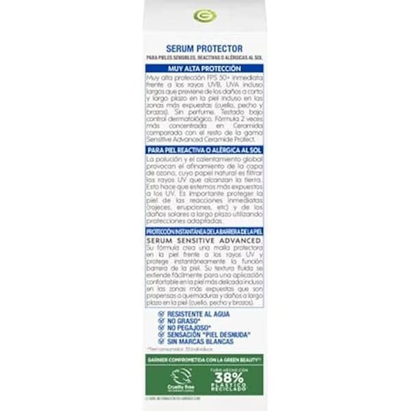 Kropsserum - GARNIER - SENSITIVE ADVANCED - SPF50+ - 125 ml - Parabenefri