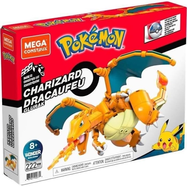 Mega Construx - Pokemon Charizard att bygga - Byggstenar - Från 8 år GWY77 Flerfärgad