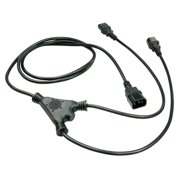 Lindy Power distributör IEC 60320 C14 för IEC 60320 C13 2 m formgjuten svart