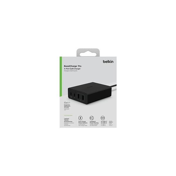 Lader - Belkin - DOCK 108W - 4 porte - USB-C og USB-A - Intelligent Power Sharing
