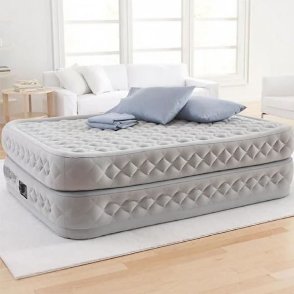 Oppustelig madras - INTEX - Supreme Air-Flow - 2 steder - PVC - 152x203x51 cm grå