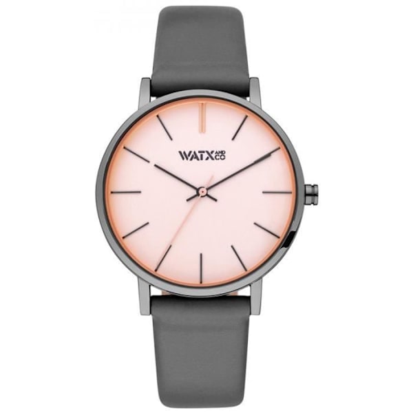 Klocka - WATX&COLORS - DUO WXCA3012 - Läder - Kvarts - Analog Grå, rosa