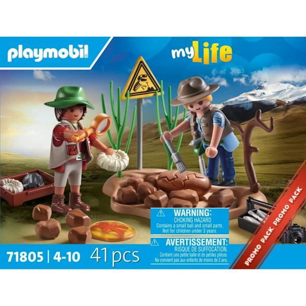 PLAYMOBIL 71805 Forskere og palæontologisk sted med fossiler, My Life, Dinos, 41 dele, Fra 4 år Flerfärgad