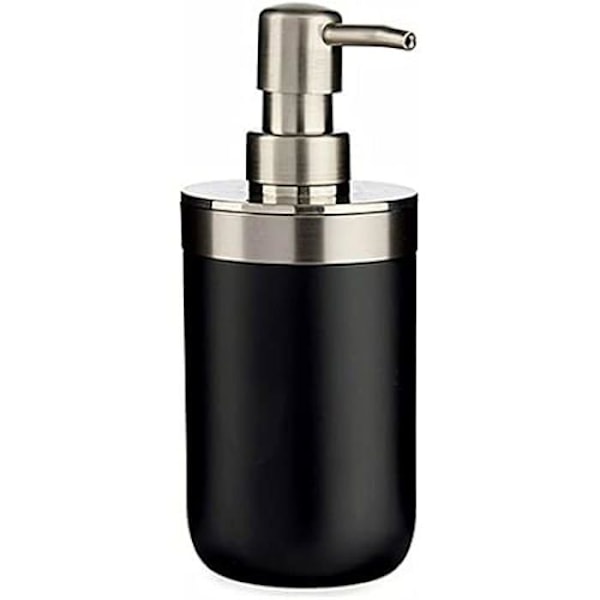 Sæbedispenser - BERILO - Sølv Sort - Rustfrit Stål - Plast - 350 ml Silver, Svart