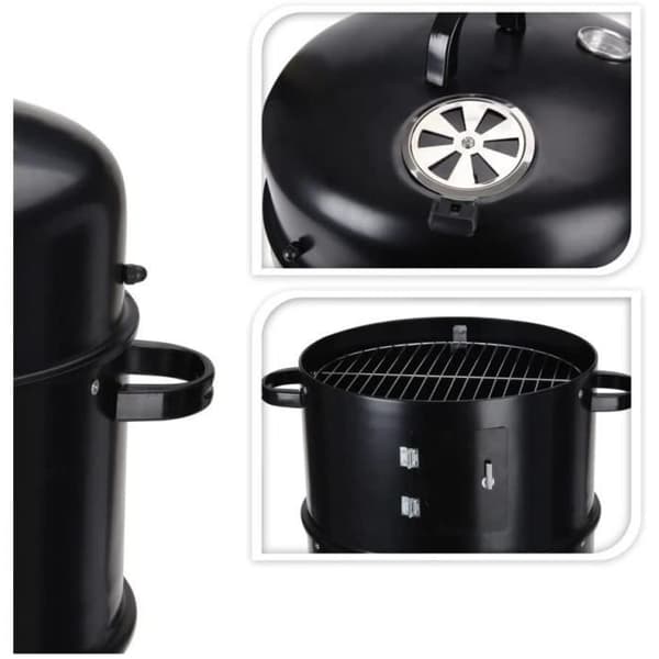 Wadiga Barbecue Barrel Smoker. Sort
